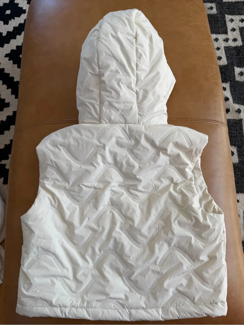 Old Navy Cream Quilted Hooded Vest